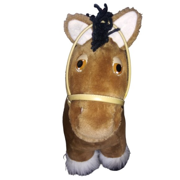 Cabbage Patch Kids Brown Pony Stuffed Animal Horse Plush Saddle Bridle CPK 1984 - Picture 2 of 12